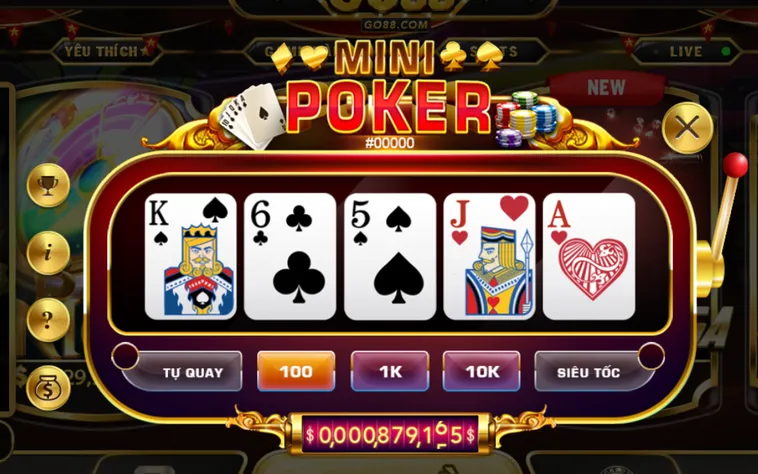 Minigame Mini Poker Tại Go88 Đẳng Cấp Quay Hũ Siêu Tốc Và Cơ Hội Đổi Đời