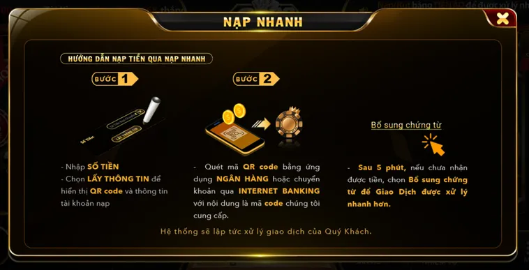 Hệ Thông Nạp Nhanh Siêu Tốc Là Ưu Điểm Lớn Của Go88