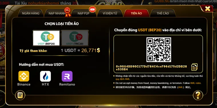 Nạp tiền Go88 Quy Trình Bơm Vốn Siêu Tốc Và Hệ Thống Khuyến Mãi Bùng Nổ Nhất