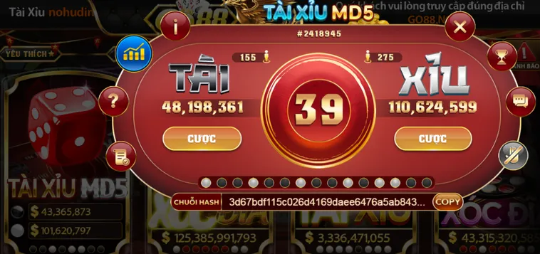 Casino Tài Xỉu MD5 Tại Go88 Công Nghệ Mã Hóa Minh Bạch Và Chiến Thuật Chinh Phục Kết Quả