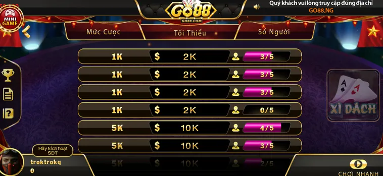 Xì Dách Tại Go88 Đẳng Cấp Sòng Bài Trực Tuyến Nhận Thưởng Tỷ Đồng 2026